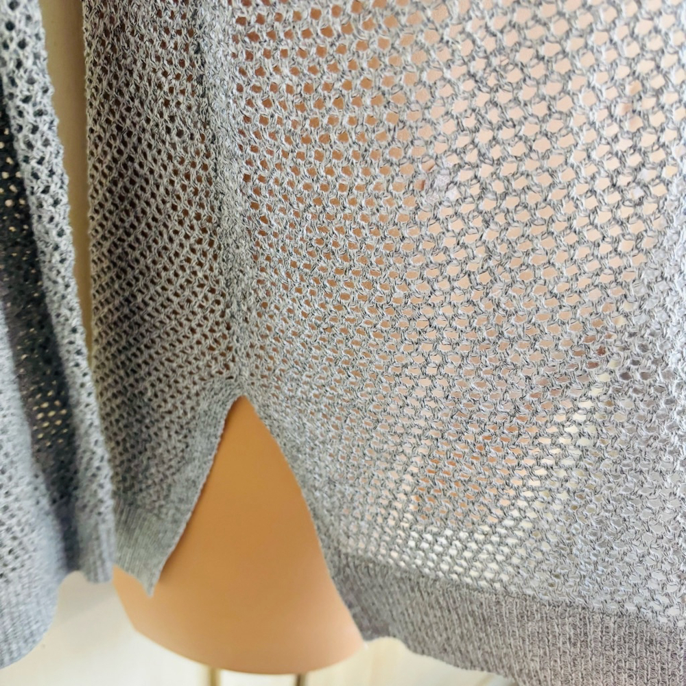 EUC NIC+ZOE Metallic Mesh Stitch Sweater in Tarragon Open Weave | Sz M - Picture 4 of 13